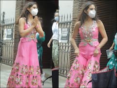 PICS | Sara Ali Khan’s Baby Pink Attire Grabs Attention As She Gets Snapped At Ad Shoot