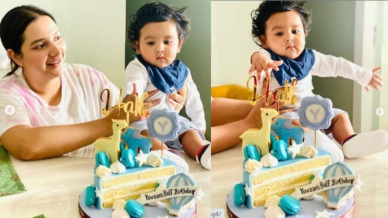 Raj Chakraborty and Subhashree Ganguly's son Yuvaan completed 6 months, Actress shares celebration photos অর্ধেক কেকে অর্ধেক জন্মদিন পালন রাজশ্রী-পুত্র ইউভানের