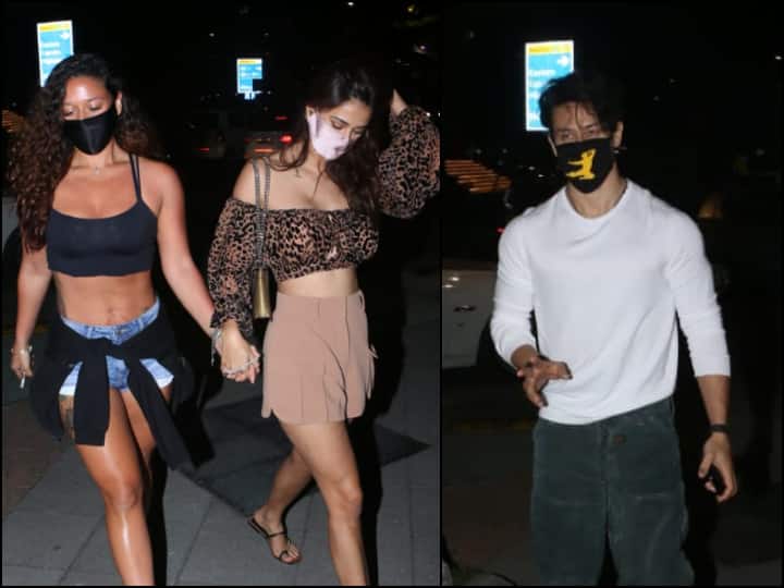 PICS: Disha Steps Out In Crop Top & Skirt For Dinner Date With Tiger Shroff & His Sister Krishna