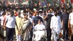 WB Polls: Mamata Banerjee begins Padayatra in wheelchair