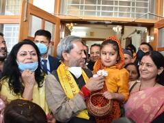 Uttarakhand CM Tirath Singh Rawat Celebrates Phool Dei Festival With Children