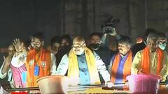 Amit Shah in Bengal: 'এবার বিজেপি' স্লোগান তুলে খড়গপুরে অমিত শাহের রোড-শো