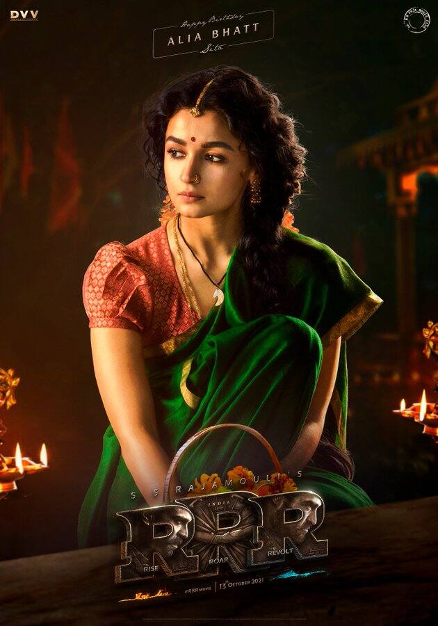 RRR Movie Alia Bhatt first look Sita Unveiled Today on her Birthday 15 March FIRST LOOK OUT! Alia Bhatt Impresses As Sita In S.S. Rajamouli’s 'RRR'