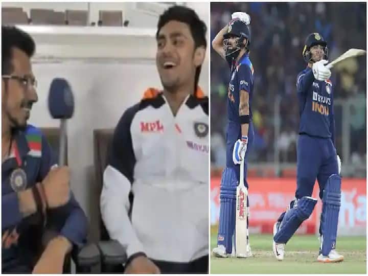India vs Eng t20 captain kohli encourages ishan kishan to raise his bat after fifty chahal tv अर्धशतकी खेळीनंतर विराट इशानला म्हणाला, 'ओए... चारो तरफ बॅट दिखा'