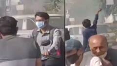 Rajkot: કોટેચા ચોકમાં 104 હેલ્પલાઈન વેનમાં આગ લાગતા અફરાતફરીનો માહોલ, જુઓ વીડિયો