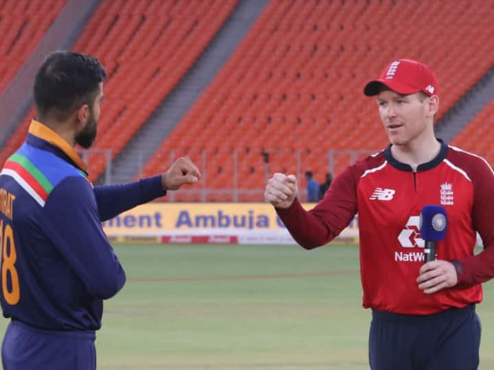 England captain Eoin Morgan today attained a very special record in T20 cricket when he came out to lead his side in IND vs ENG 3rd T20I on Tuesday at Ahmedabad's Narendra Modi Stadium. Morgan, today, became the first English player - and fourth cricketer overall - to play 100 T20 Internationals. (Pic Courtesy: PTI) 