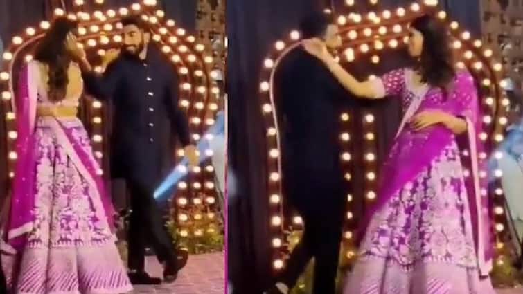 Jasprit Bumrah dances with wife Sanjana Ganesan Wedding watch video બુમરાહે પત્ની સંજના સાથે પહેલીવાર કર્યો રૉમેન્ટિક કપલ ડાન્સ, વીડિયો જોઇને તમે પણ રહી જશો દંગ