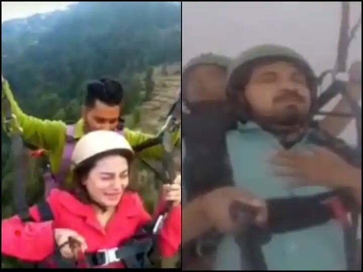 WATCH viral video Land Kara De Part 2 Woman Screams While Paragliding Saying Bhaiya Dheere Chalao WATCH | पॅराग्लाईडिंग करणाऱ्या 'त्या' मुलाची आठवण करुन देतेय या Viral व्हिडीओतील तरुणी