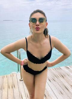IN PICS: EX Bigg Boss Contestant Shefali Jariwala Looks Stunningly Gorgeous Posing In A Black Bikini As She Holidays In Maldives!