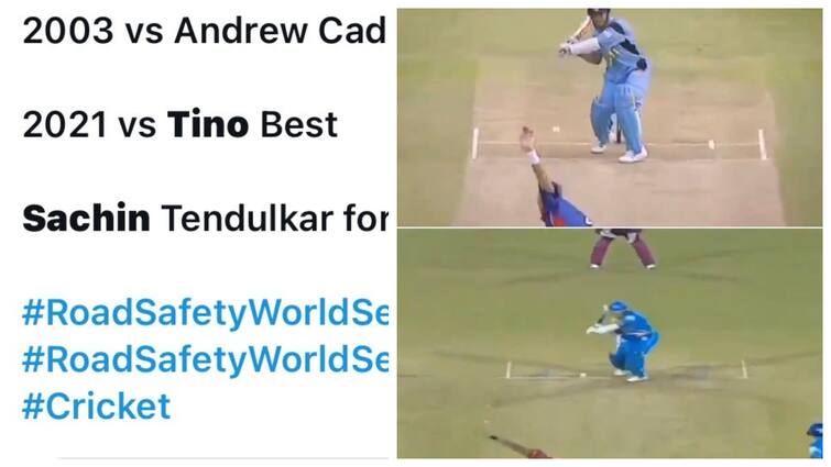 Fans Go Crazy After Sachin Tendulkar’s Hook Shot For Six In The Road Safety World Series Semi Same Shot To Tino Best & Caddick WATCH: 2003 or 2021? Fans Go Crazy After Sachin Tendulkar’s Hook Shot For Six In Road Safety World Series Semi