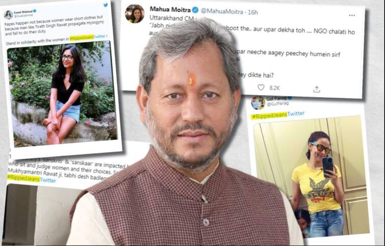 Ripped jeans remark controversy Uttarakhand CM's Wife Defends Ripped Jeans Remark Says Word Not Presented in Full Context Ripped Jeans Remark Controversy: ਪਾਟੀ ਜੀਨਜ਼ ਵਾਲੇ ਬਿਆਨ ’ਤੇ ਬੁਰੀ ਤਰ੍ਹਾਂ ਘਿਰੇ ਮੁੱਖ ਮੰਤਰੀ, ਹੁਣ ਬਚਾਅ ’ਚ ਨਿੱਤਰੀ ਪਤਨੀ