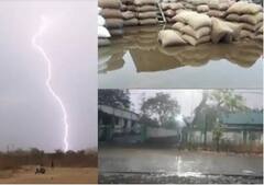 Rain Photo : अवकाळी... शेतकऱ्यांवर अस्मानी संकट, गारपीटीनं पीकं आडवी!