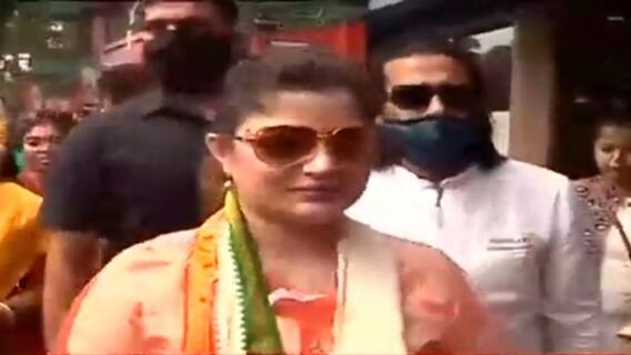 West Bengal Election 2021: বেহালায় প্রচারে Srabanti Chatterjee