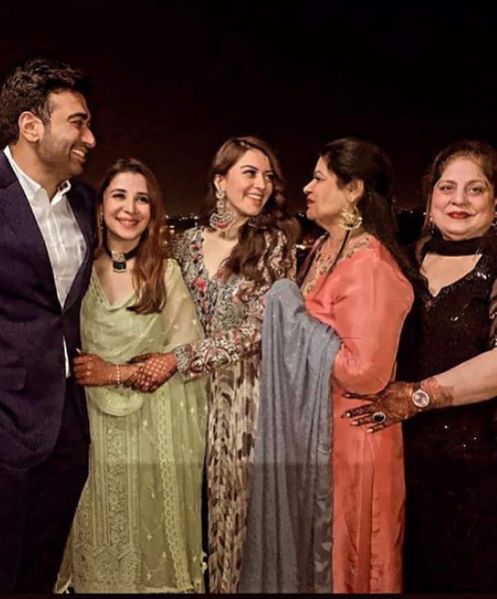 Hansika Motwani shared several pictures from her brother's pre-wedding festivities in 'Pink City'. The actress, who started her career as a child artist, can be seen beaming with joy while striking a pose for the camera.