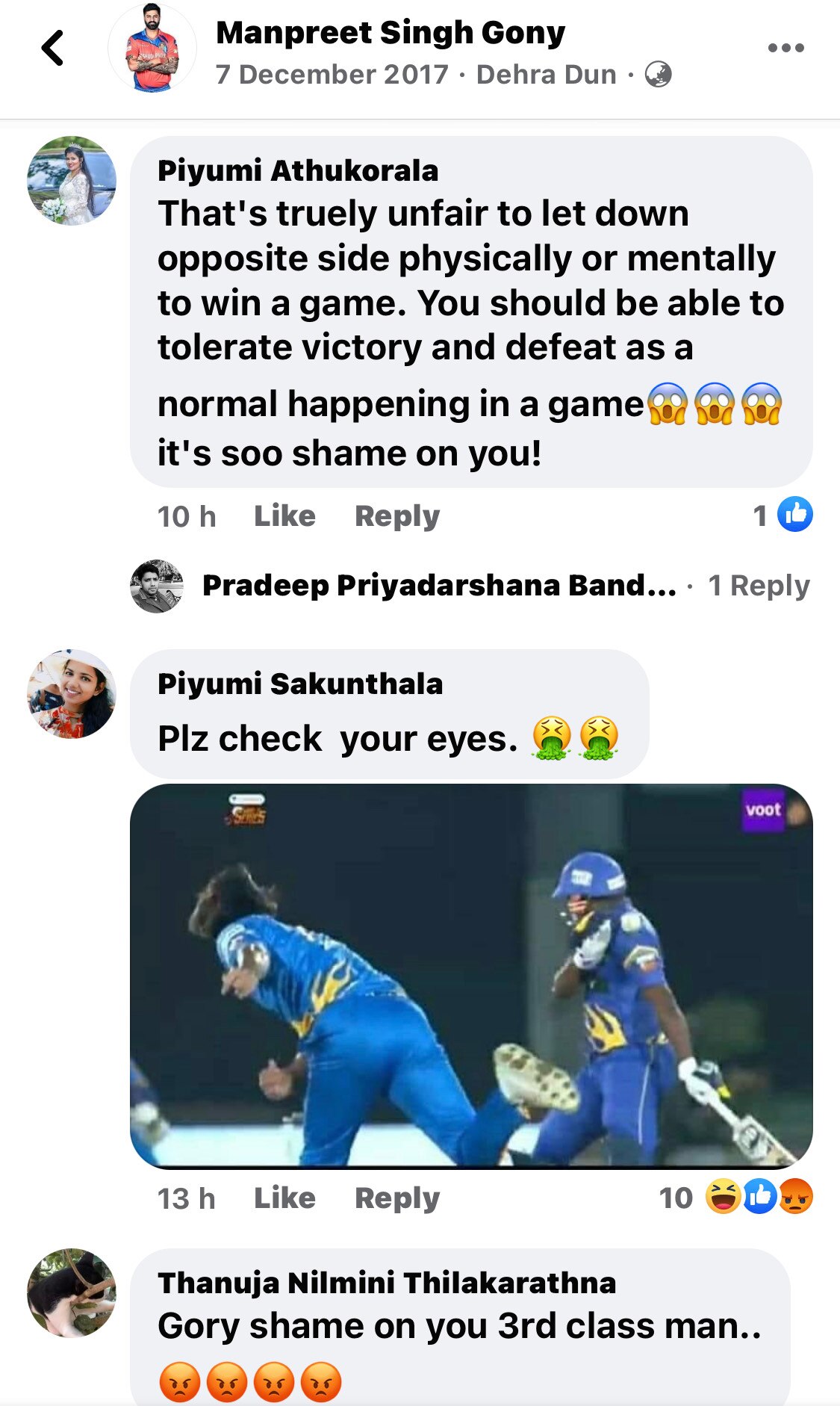 Road Safety World Series Final: Lankan Fans Upset With Manpreet Gony After Ball Hits Jayasinghe, Watch Video
