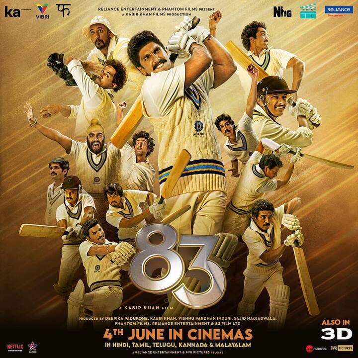 '83': This movie will tell the story of India winning the 1983 World Cup where Ranveer Singh will illustrate the role of the captain Kapil Dev. This film is all set to hit the big screens on June 4, 2021. (Image courtesy - @ranveersingh/Instagram)