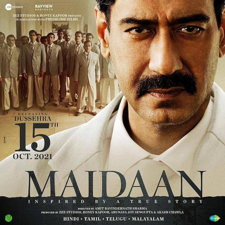 'Maidaan': This film will feature the Golden era of Football where Ajay Devgn will portray the role of Indian football coach Syed Abdul Rahim. This movie is all set to hit the screens on October 13, 2021. (Image courtesy - @ajaydevgn/Instagram)