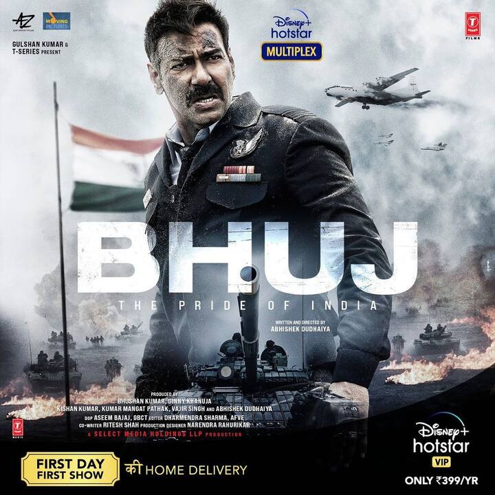 'Bhuj: The Pride Of India' - This movie is based on the 1972 Indo-Pak war where Ajay Devgn will be seen portraying the role of Squadron Leader Vijay Karnik. The film will release on the OTT platform and the release date of this movie is yet to be announced. (Image courtesy - @ajaydevgn/Instagram)