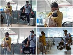 દીકરી વામિકાને લઇને અનુષ્કા એરપોર્ટમાં થઇ એન્ટર, કેપ્ટન વિરાટ પરિવાર સંગ ઇંગ્લેન્ડ સીરિઝના પ્રવાસે, જુઓ તસવીરો