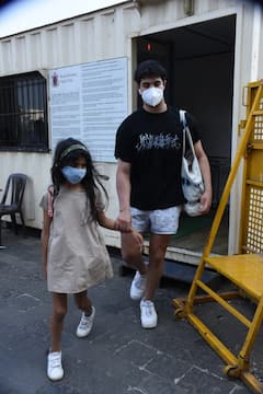 PHOTOS: Akshay Kumar's Son Aarav Plays A Protective Brother Holding Little Sister Nitara's Hand On A Day Out With Mom Twinkle Khanna!