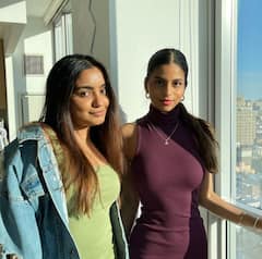 IN PICS: SRK’s Daughter Suhana Khan Channels Her Inner Diva In Purple Body-Hugging Dress While Chilling With Her Friend In NYC!
