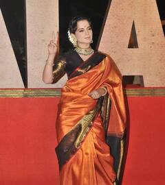 In Pics: Thalavai चा ट्रेलर लॉंच झाल्यावर kangana Ranaut ने केक कापून साजरा केला वाढदिवस