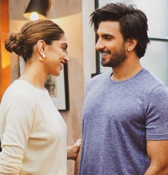 Ranveer Singh on Wednesday treated fans to adorable pictures with wife Deepika Padukone