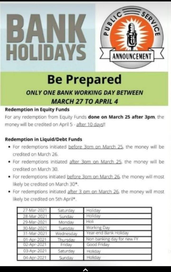 Looking To Redeem Mfs Delay Expected Due To Long Weekends In March April
