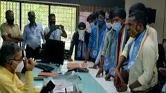 પાટણ યુનિવર્સિટીમાં પરીક્ષા કૌભાંડ મામલે NSUIનો હોબાળો, રાજીનામાની માંગ સાથે કુલપતિ સામે ફેંકી બંગડી