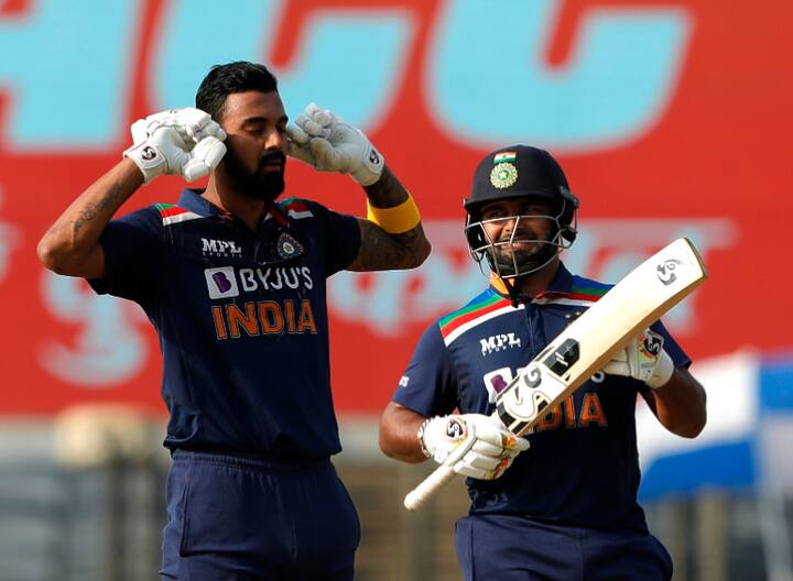 KL Rahul's power-packed innings helped India reach a mammoth 336/6 in their allotted 50 overs. Just after scoring his scintillating ton, the right-handed batsman celebrated his knock by covering his ears and closing his eyes, which caught the attention of fans. (Photo Courtesy: @BCCI / Twitter) 