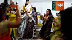 Smriti Irani performs dandiya with BJP workers in Tamil Nadu's Coimbatore