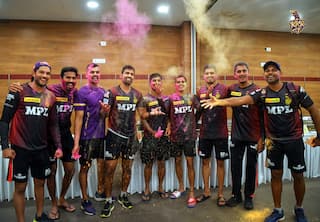 IN PICS: KKR Players Celebrate Holi At Their Camp Ahead Of IPL 2021