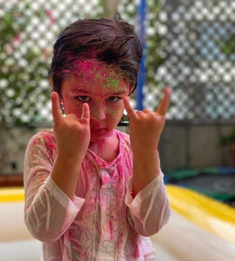 Taimur Ali Khan- Looks like Taimur had a fantastic celebration at home as mommy Kareena shared this rocking pic of the star-kid. [pic credit: Instagram/Kareena Kapoor Khan]