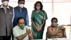 Harsh Vardhan and his wife receive second dose of corona vaccine at Delhi Heart Institute