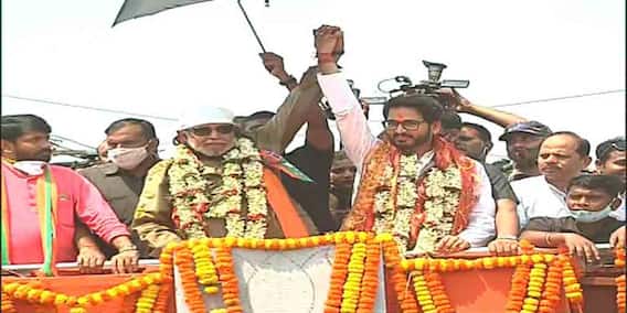 West Bengal Election 2021: 'বাংলার সঙ্গে সম্পর্ক হৃদয়ের', খড়গপুরে হিরণের হয়ে প্রচারে বার্তা মিঠুনের