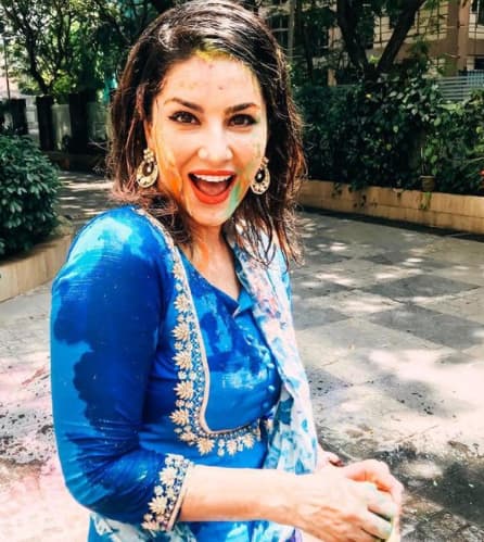 The actress all smiles during the celebration[ pic credit: Instagram/Sunny Leone]