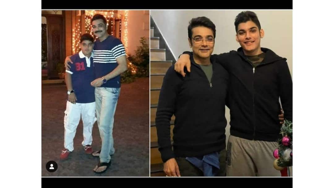 Prosenjit Chatterjee photos: প্রসেনজিৎ-তৃষাণজিতের টাইম মেশিন Actor Prosenjit Chatterjee shares old and new pictures with his son on instagram Prosenjit Chatterjee photos: প্রসেনজিৎ-তৃষাণজিতের টাইম মেশিন