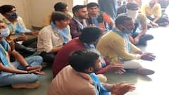 પાટણ યુનિવર્સિટીમાં ઉત્તરવહી બદલવાના કૌભાંડ મામલે  કુલપતિની ચેમ્બર બહાર NSUIના ધરણાં