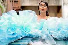IN PICS | Nia Sharma Stuns In Aqua Blue Frilled Gown