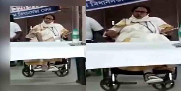 West Bengal Assembly Elections 2021 Mamata Banerjee Injured Leg Viral Video Social Media Controversy  WB Election 2021 Voting: আহত পা দোলাচ্ছেন মুখ্যমন্ত্রী! 'বিজেপির দেউলিয়া রাজনীতি', তীব্র কটাক্ষ তৃণমূলের
