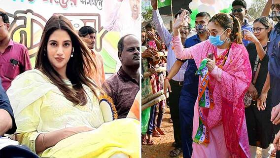 West Bengal Election 2021: দলীয় প্রার্থীদের সমর্থনে উলুবেড়িয়া-পাণ্ডুয়ায় প্রচার মিমি-নুসরতের