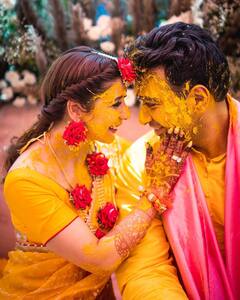 PICS: When Newly Married TV Actress Muskaan Nancy Took A Dip In Pool With Husband During Haldi Ceremony