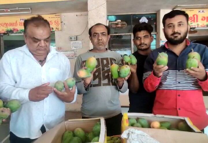 Good News For Mango Lovers Kesar Mango Arrived in Market Know 10 Kg Price કેરીના રસીકો માટે સારા સમાચારઃ માર્કેટિંગ યાર્ડમાં કેરીનું આગમન, જાણો 10 કિલો કેરીના શું છે ભાવ?