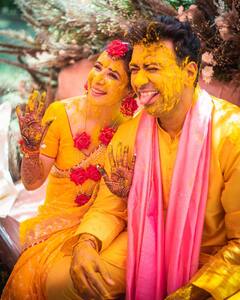 PICS: When Newly Married TV Actress Muskaan Nancy Took A Dip In Pool With Husband During Haldi Ceremony