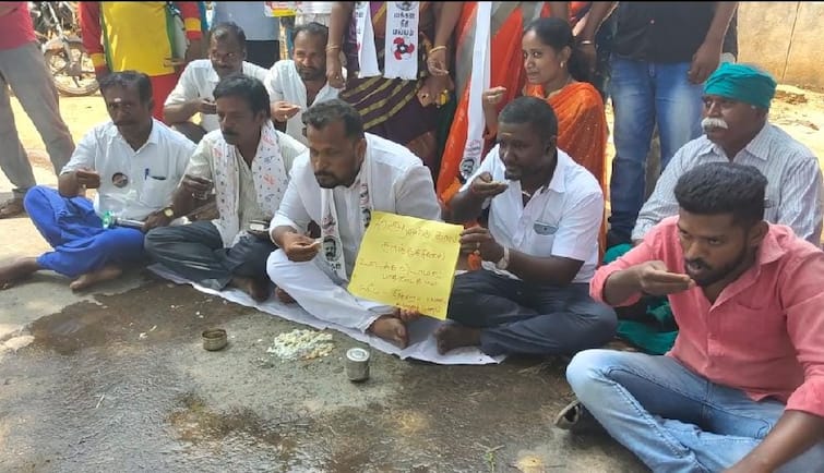 MNM candidate who ate mud porridge to protect the road சாலையை பாதுகாக்க மண் சோறு சாப்பிட்ட மநீம வேட்பாளர்