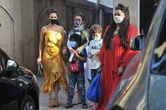 PICS: Malaika Arora Rocks Yellow Backless Dress As She Poses With Sister Amrita & Nephews Post Easter Lunch