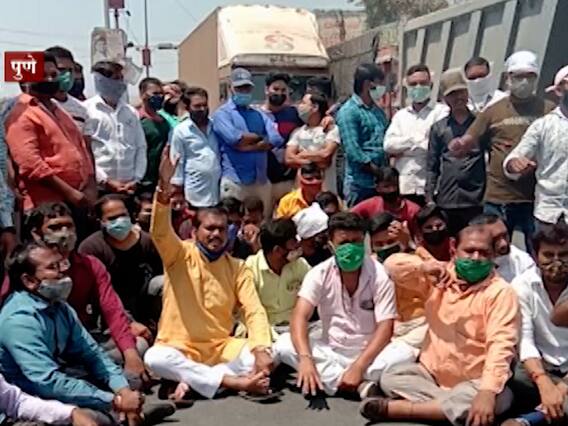Pune Lockodwn Oppose : 'ब्रेक द चेन' विरोधात सलून व्यावसायिक रस्त्यावर, दुकानं उघडी ठेवून असहकार आंदोलन