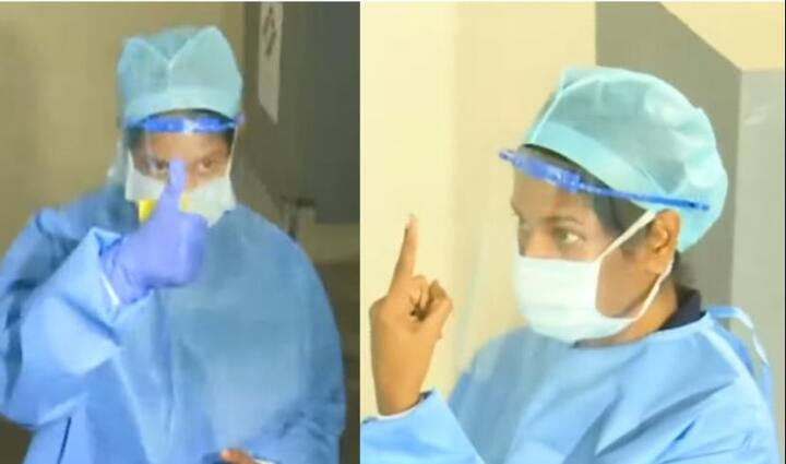 DMK MP Kanimozhi, who was suffering from corona infection, came wearing a PPE kit and cast her vote 6 மணிக்கு மேல் கொரோனா தொற்றாளர்களுக்கு வாய்ப்பு: கனிமொழி உள்ளிட்டோர் வாக்களித்தனர்
