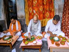 IN PICS | Union HM Amit Shah Eats Lunch At Rickshaw Puller's Home In Howrah Amid West Bengal Election Campaign