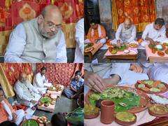 IN PICS | Union HM Amit Shah Eats Lunch At Rickshaw Puller's Home In Howrah Amid West Bengal Election Campaign